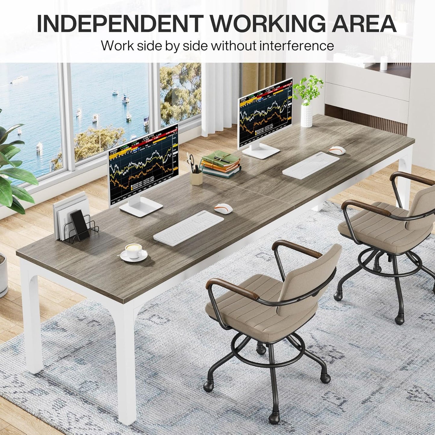 200cm Computer Desk, Rectangle Executive Desk, 6FT Conference Table