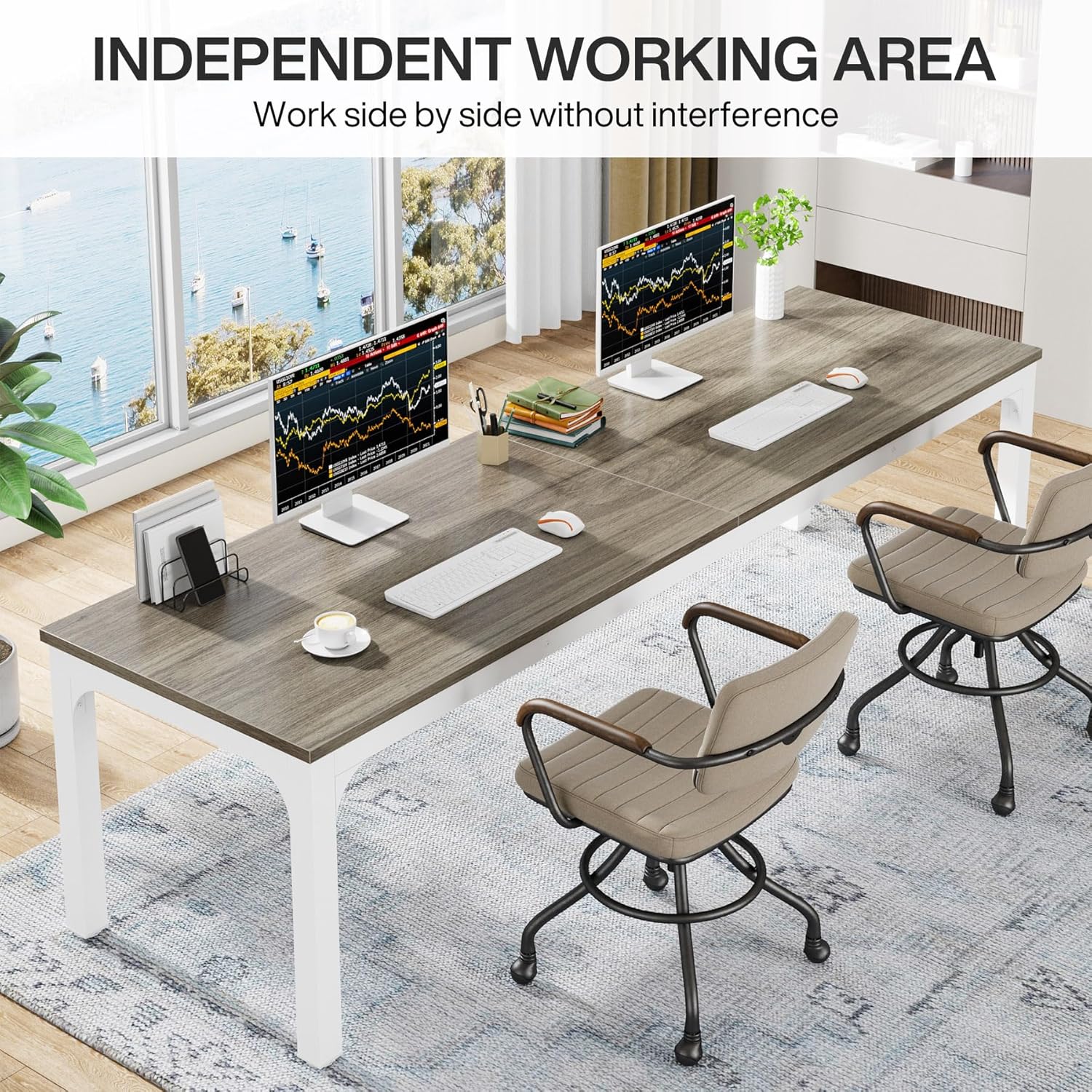 200cm Computer Desk, Rectangle Executive Desk, 6FT Conference Table