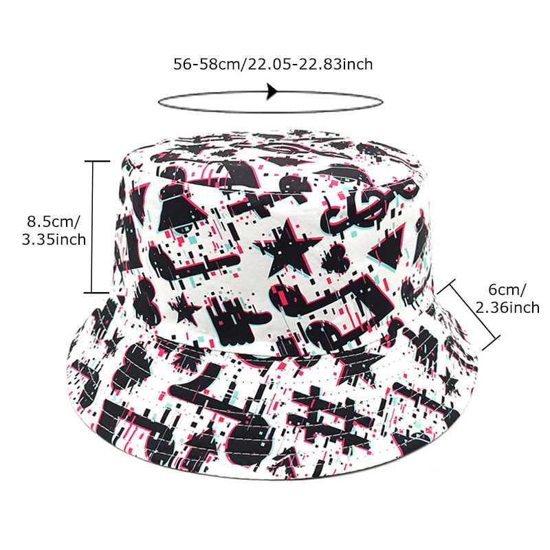 Musical Note Pattern Printing Bucket Hat European And American Summer Outdoor Travel