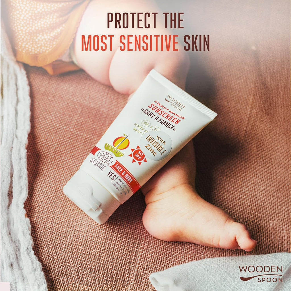 Organic Sunscreen Lotion Baby & Family 50 SPF - Sweet Mango - 150ml