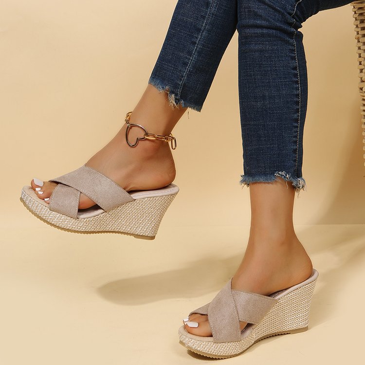 Large Size Women's Shoes Wedge Hemp Rope Platform Sandals