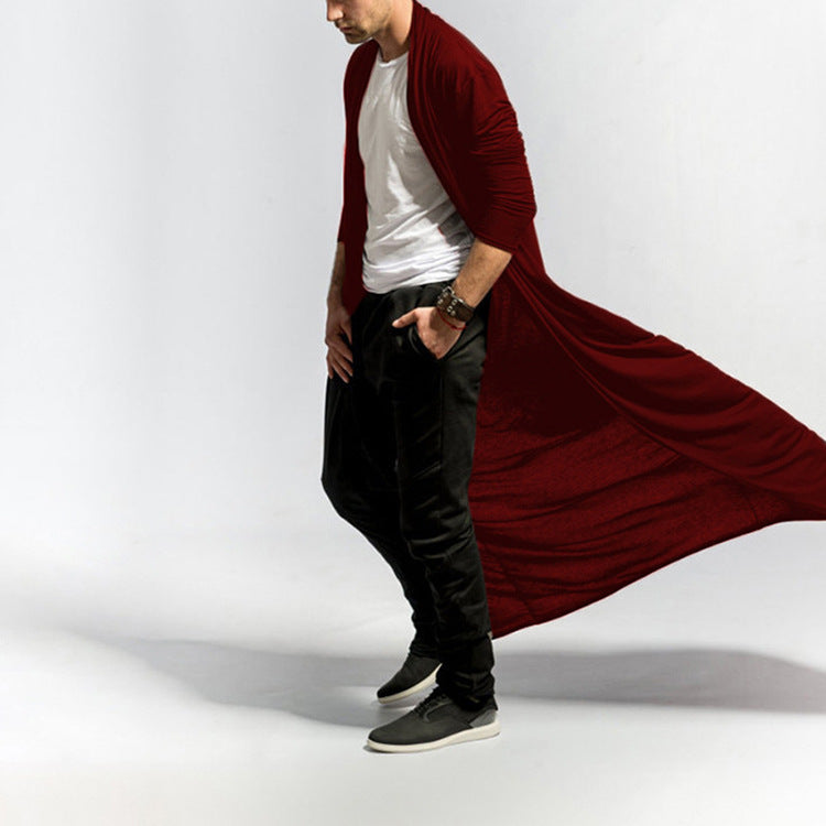 Men's Fashion Casual Long Slim Trench Coat