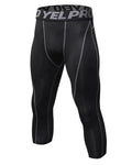 Men's 3/4 Compression Sports Leggings - Flexible Running Tights