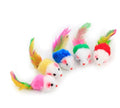 Color Feather Tail Plush Mouse Cat Toy