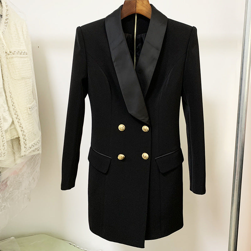 European And American New Suit Double Breasted Dress