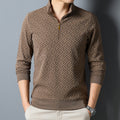 Long Sleeve T-shirt Zipper And Lapel Casual Stand Collar Bottoming Shirt Men's Clothing