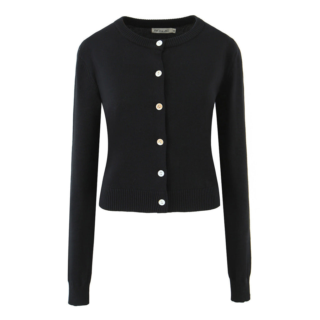 Women's Retro Multi-color Round Neck Long Sleeve Jacket