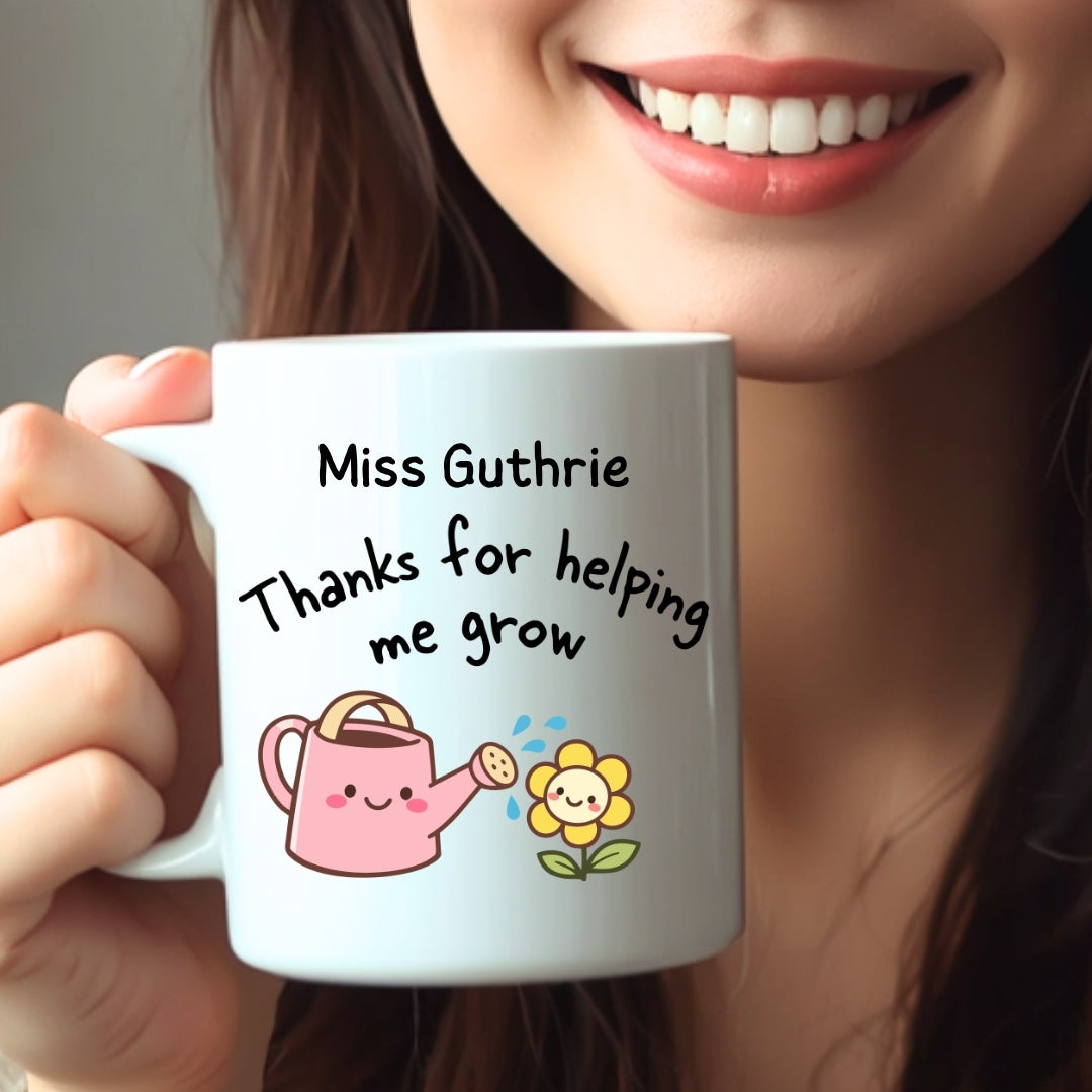 Teacher Thanks For Helping Me Grow Mug Gift | Teacher School Gift