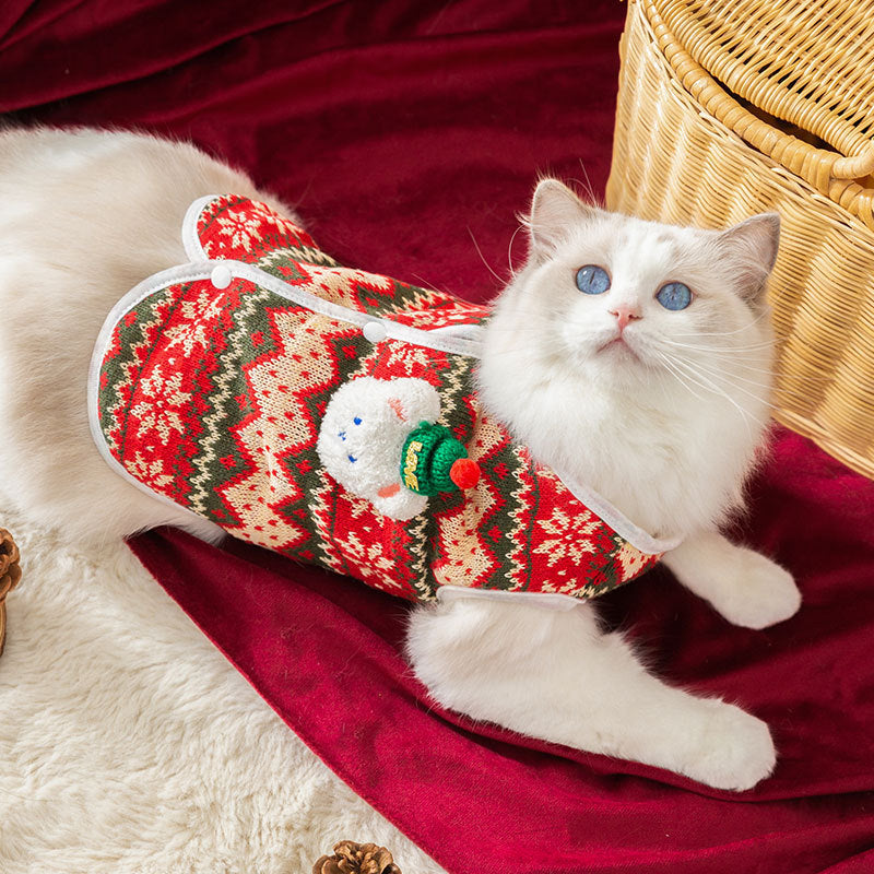 Dog Sweater For Small Dogs Cute Bear Pattern Doggie Clothes Winter Warm Puppy Coat Chihuahua Yorkie Holiday Birthday Outfits Halloween Christmas Small Dog Costume Fall Pet Cat Lightweight Sweaters