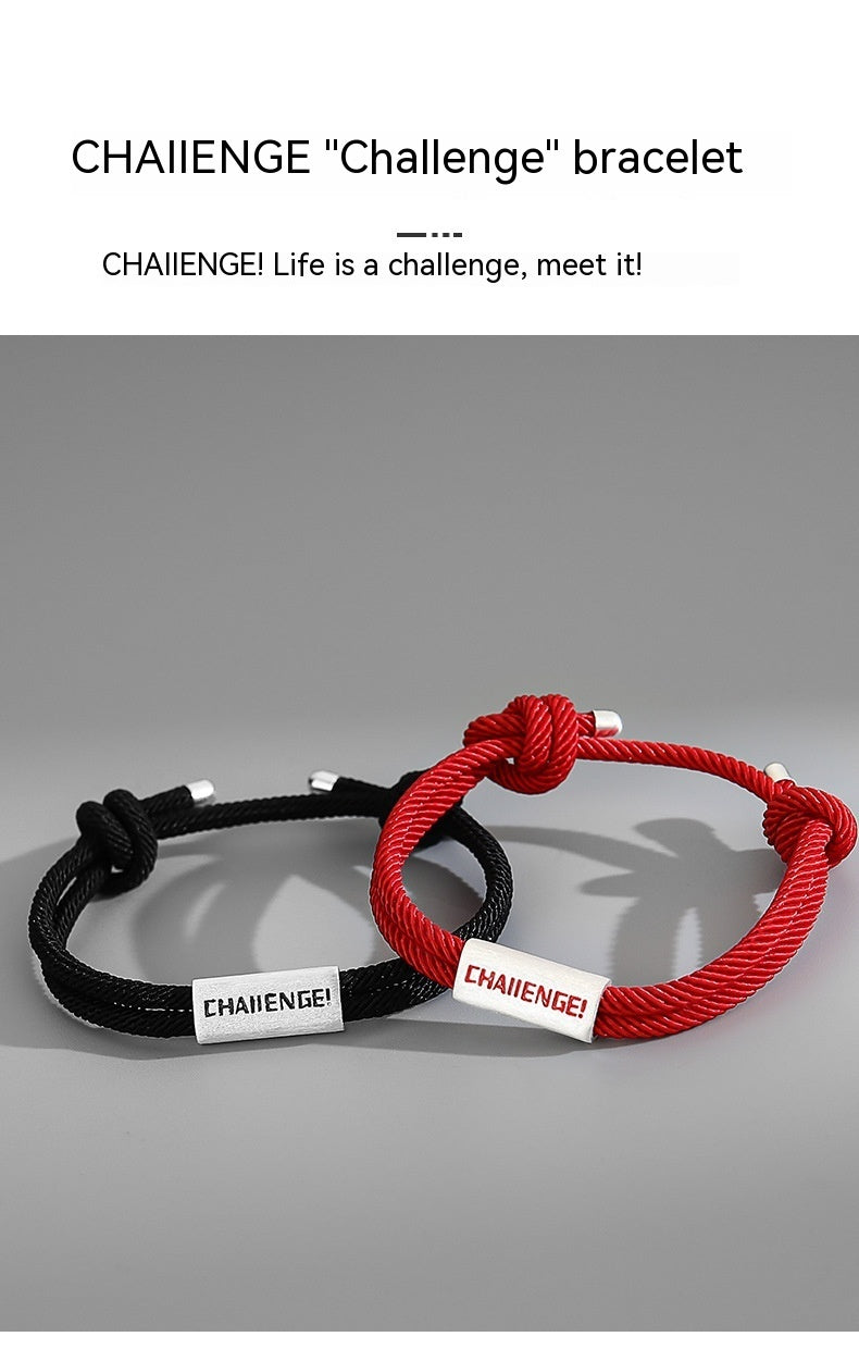 Letter Challenge Challenge Couple Bracelet Korean Hipster Girlfriend Long Distance Love Gift Woven Push Pull Carrying Strap