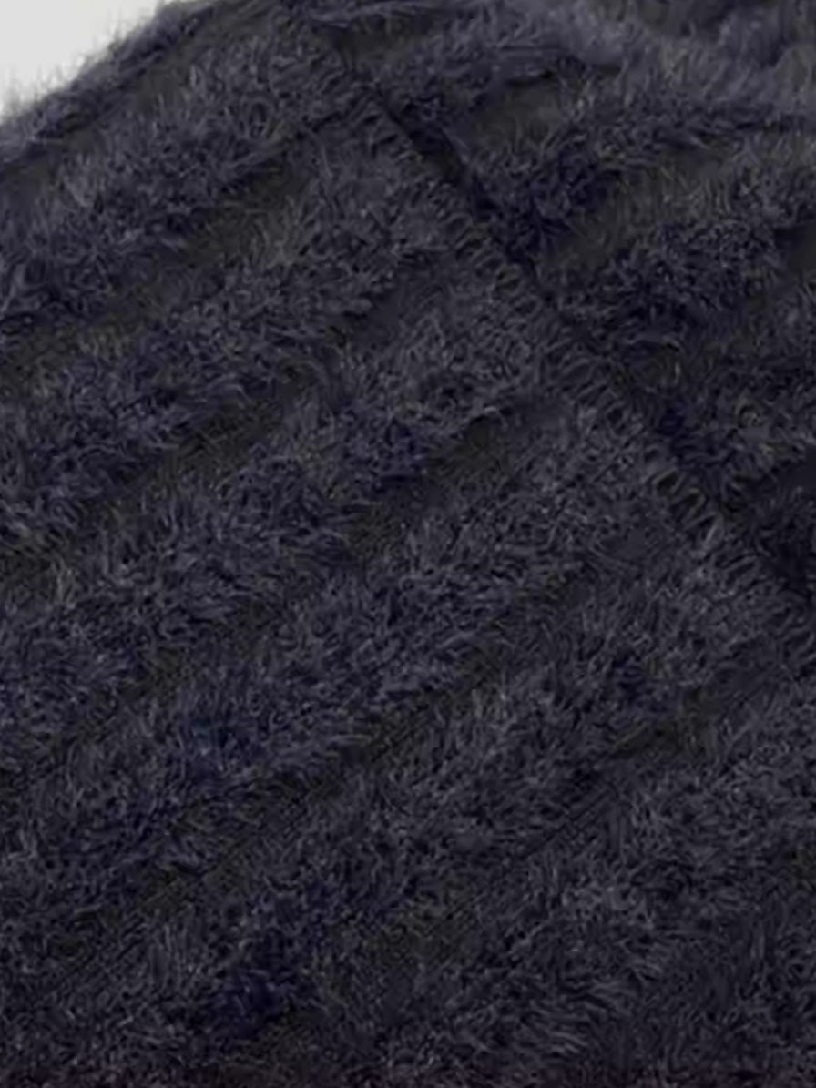 Mink-wool Knitted Mock-neck Base Layer For Spring And Autumn