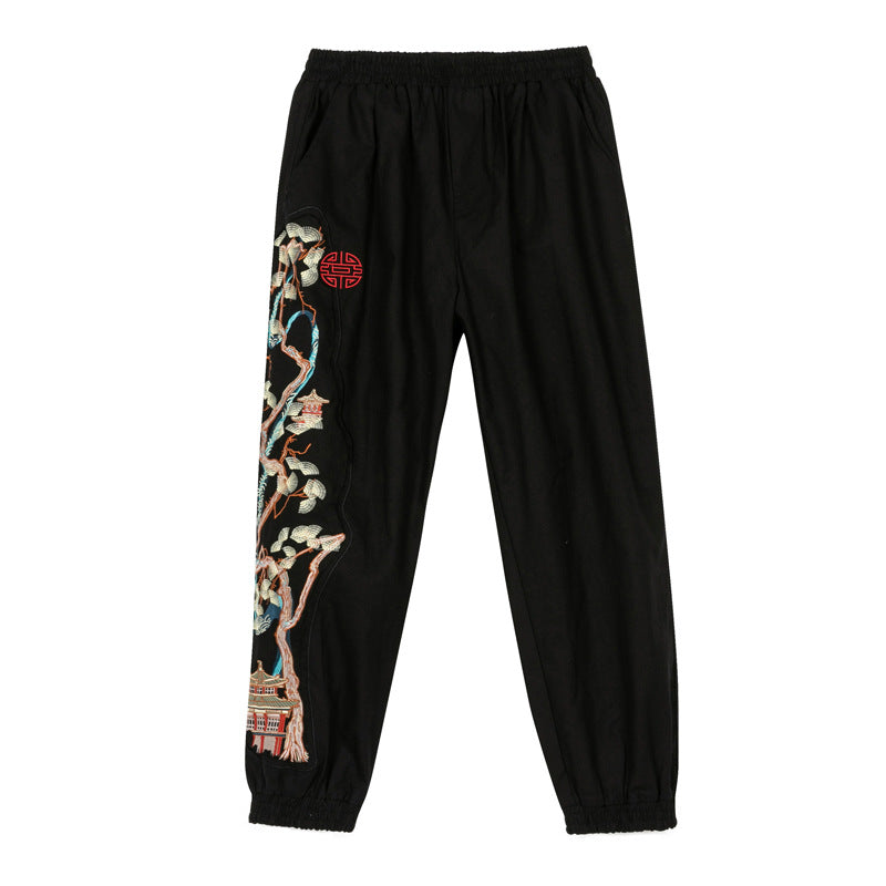 Men's Patchwork Embroidered National Trend Loose Pants