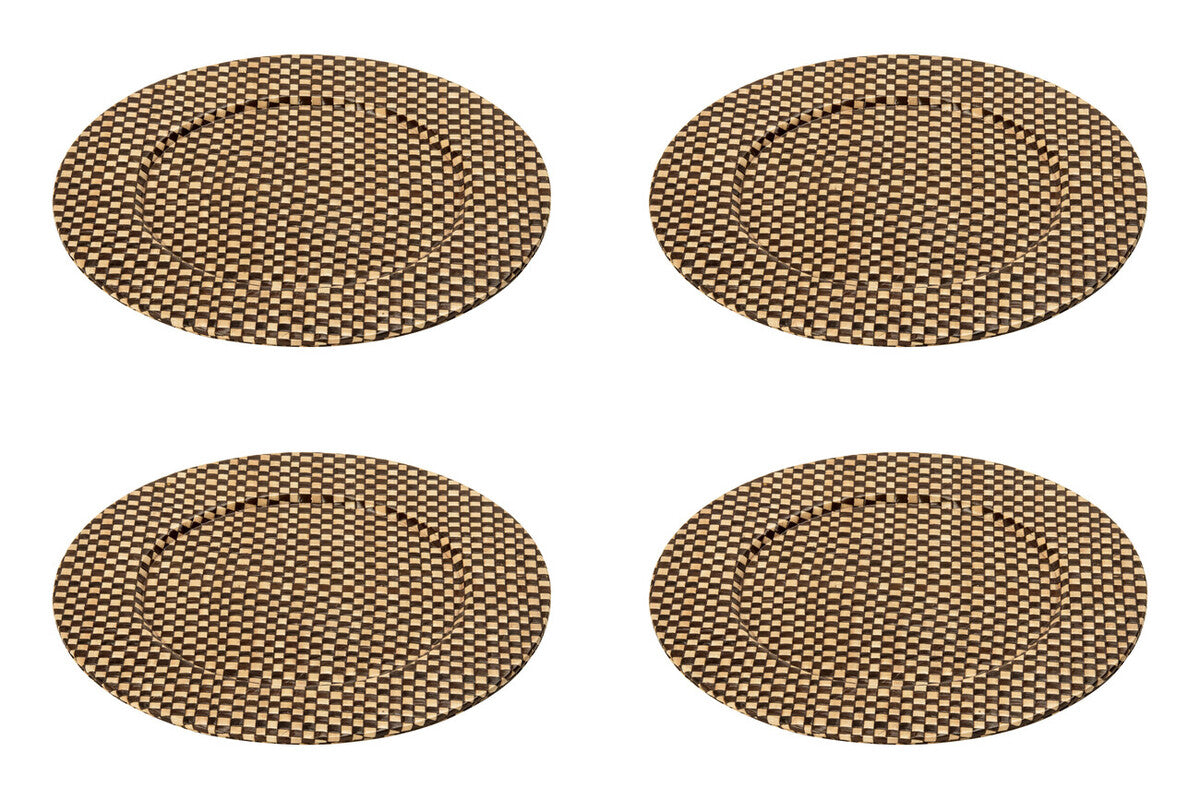Pandanus Black And Natural Charger Plate