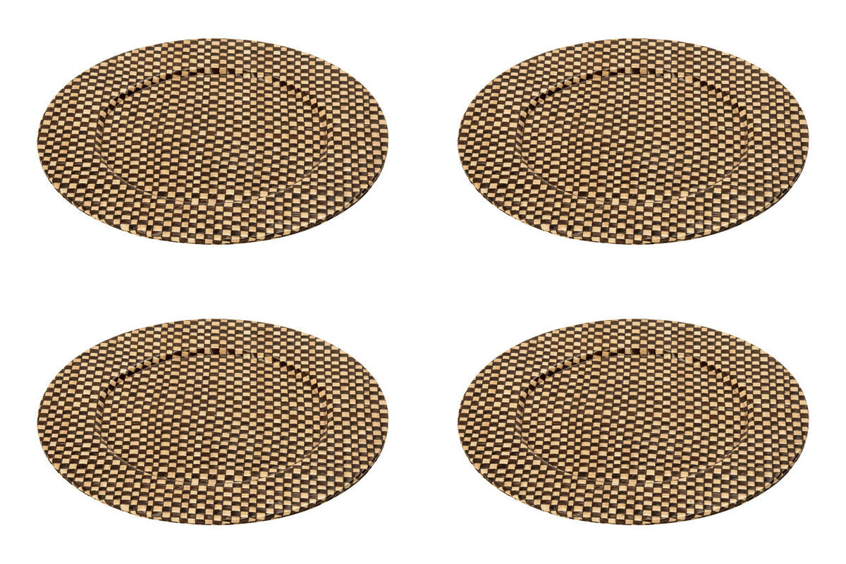 Black and Natural Charger Plate | Pandanus