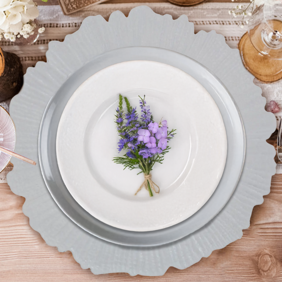 Dia White Finish Reef Charger Plate