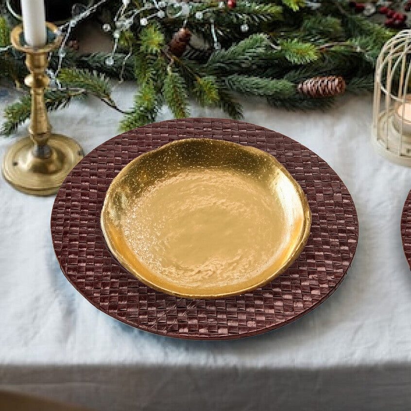 Pandanus Brown Charger Plate
