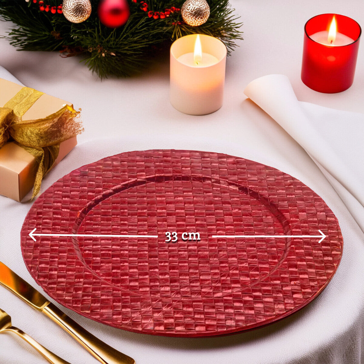 Pandanus Red Charger Plate