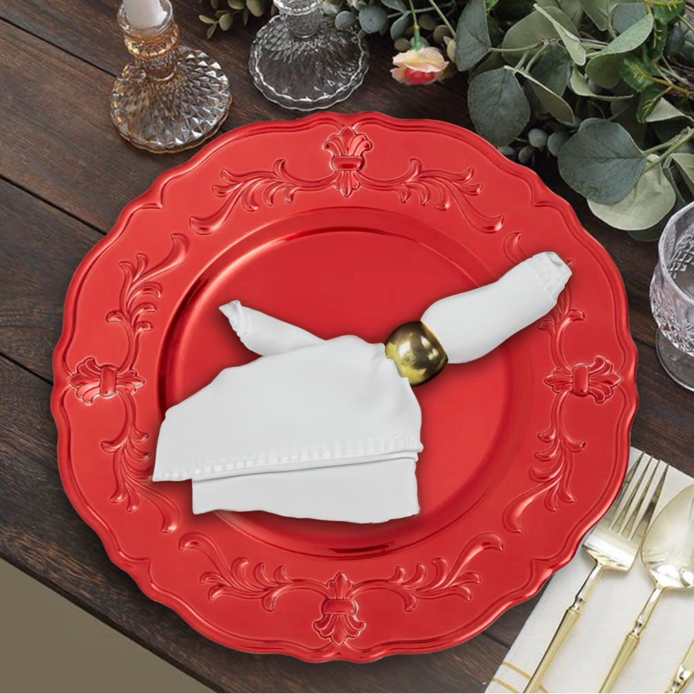 Dia Red Baroque Charger Plate