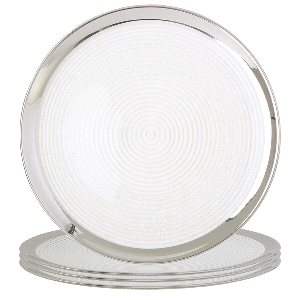 Set of Four 32cm Dia Embossed Coupe Charger Plates | Ida