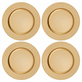 Set of Four 33cm Gold Charger Plates with Ribbed Rims | Dia
