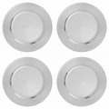 Set of Four 33cm Silver Charger Plates with Ribbed Rims | Dia