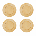 Set of Four 33cm Gold Finish Hammered Charger Plates | Dia