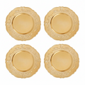 Set of Four 33cm Gold Finish Baroque Charger Plates | Dia