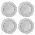 Set of Four 33cm Silver Finish Reef Charger Plates | Dia