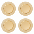 Set of Four 33cm Gold Finish Pebble Effect Charger Plates | Dia