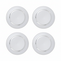 Set of Four 33cm Silver Finish Dotted Charger Plates | Dia