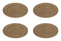 Set of Four 33cm DiaBlack and Natural Charger Plates | Pandanus