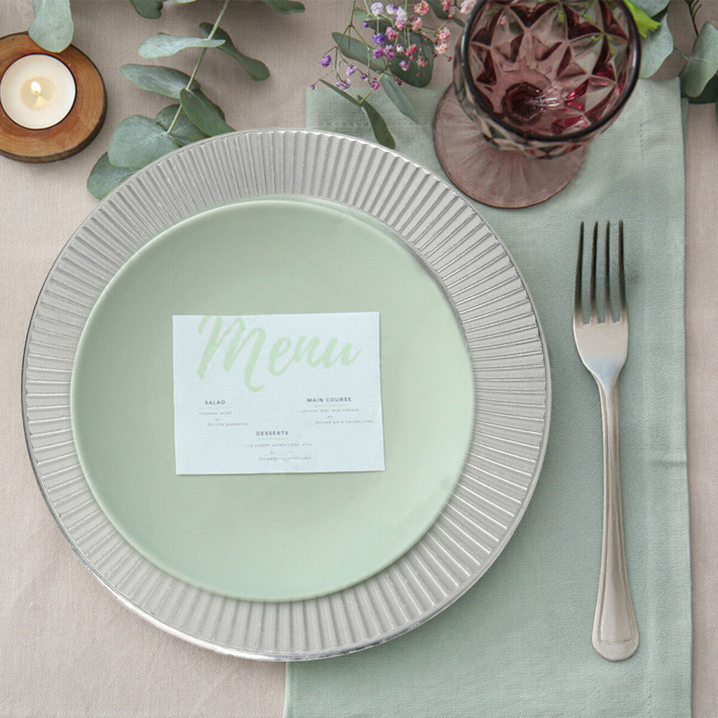 Set of Four 33cm Dia Redbud Silver Charger Plates | Redbud