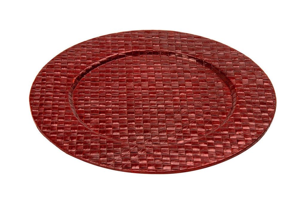 Set of Four 33cm DiaRed Charger Plates | Pandanus