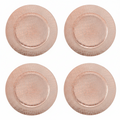 Set of Four 33cm Rose Gold Crocodile Effect Charger Plates | Dia