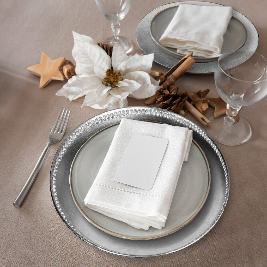 Set of Four 33cm Dia Radiance Silver Decorative Chargers | Radiance