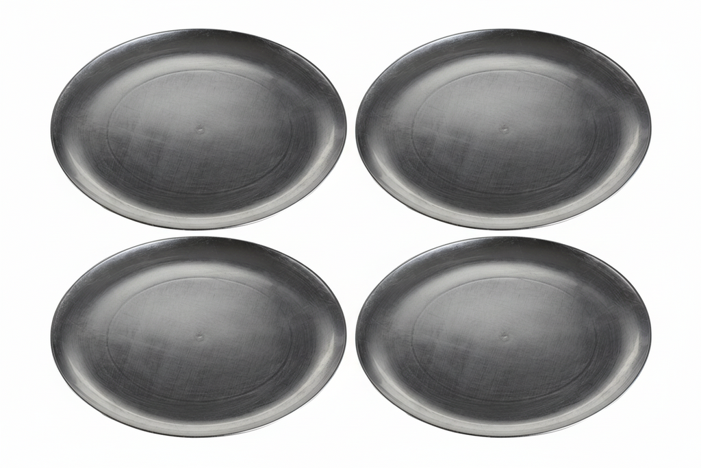 Set of Four 33cm Dia Silver Coupe Charger Plate | Paxton