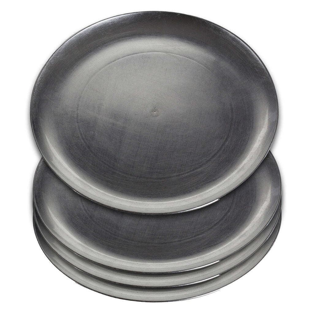 Set of Four 33cm Dia Silver Coupe Charger Plate | Paxton