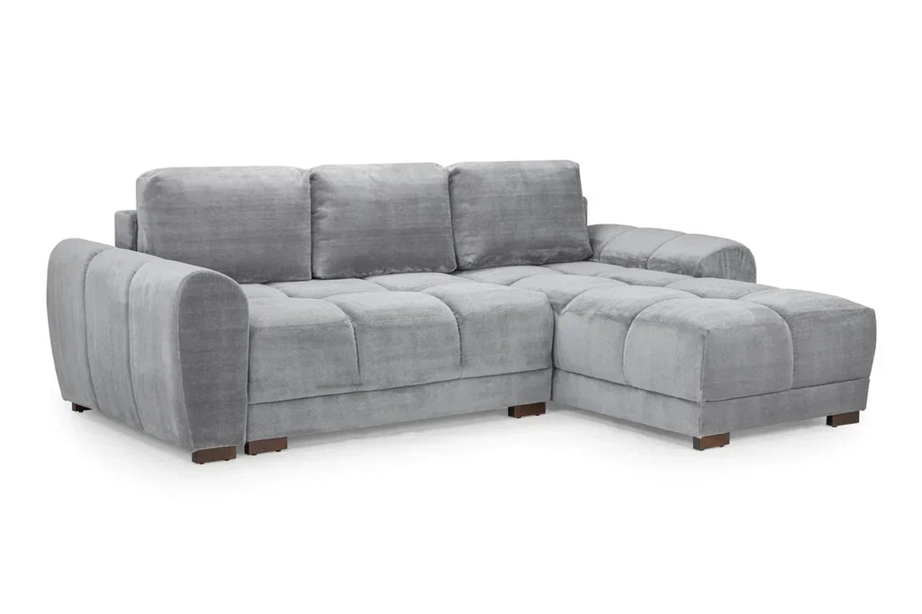 Azzuro  Universal Corner Sofa bed: Plush Velvet, Convertible Sofa with Storage
