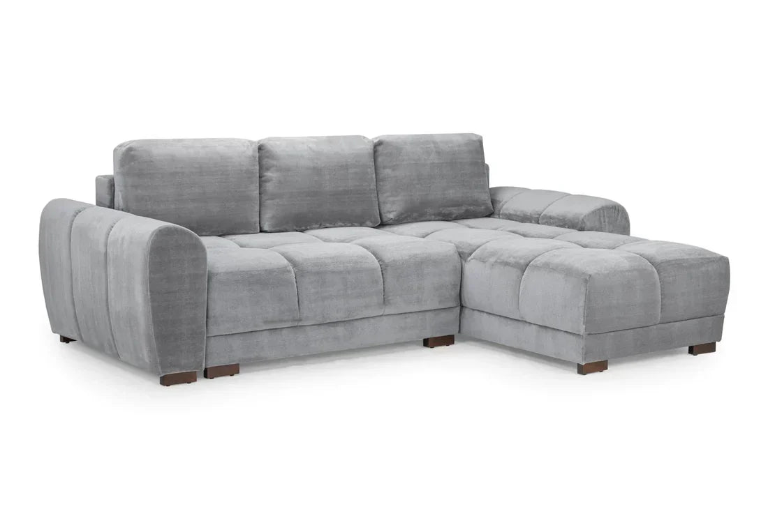 Azzuro  Universal Corner Sofa bed: Plush Velvet, Convertible Sofa with Storage