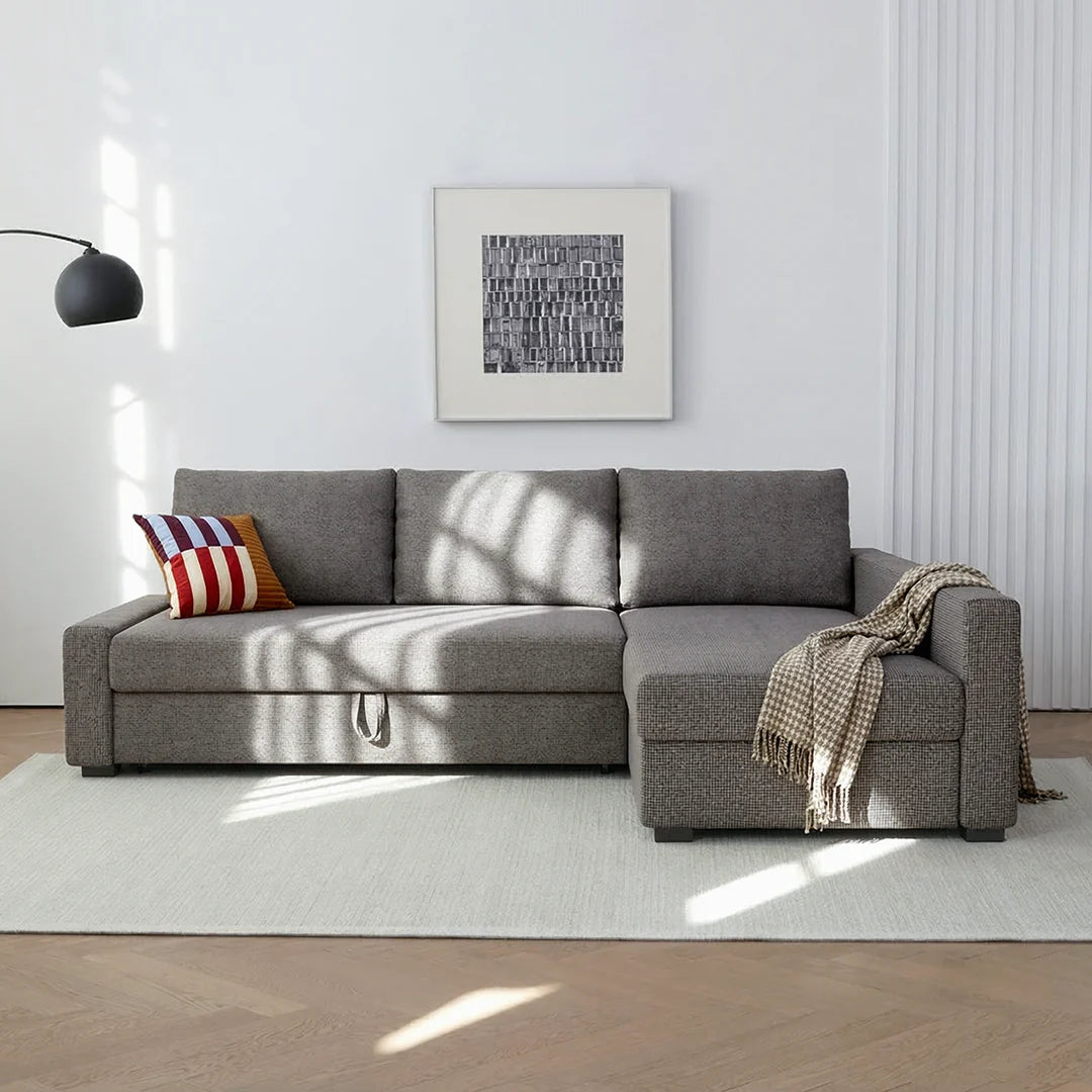 Edwards Three Seater Corner Sofa Bed With Storage, Linen