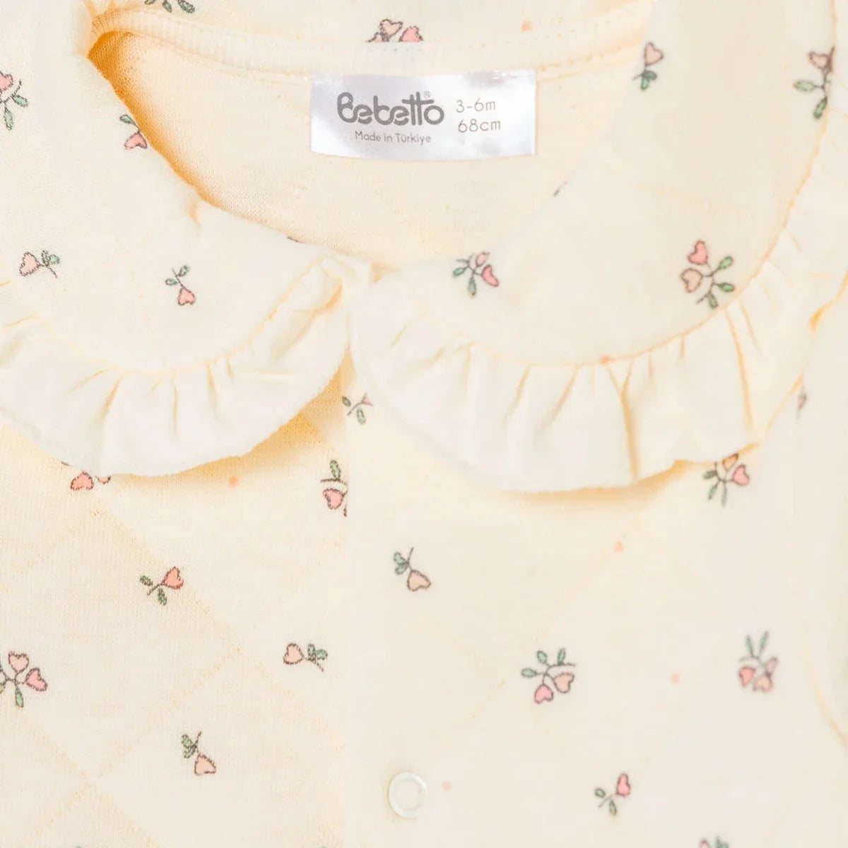 Bebetto Quilted Long Sleeve Baby Sleepsuit with Feet (Newborn to 6-9 Months)