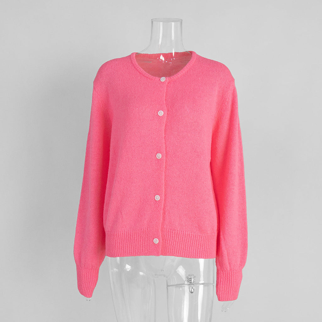 Macaron Color Sweater Cardigan For Women