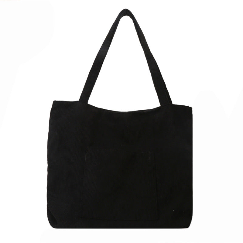 Corduroy Cloth Versatile Large Capacity Shoulder Bag Literary Handbag