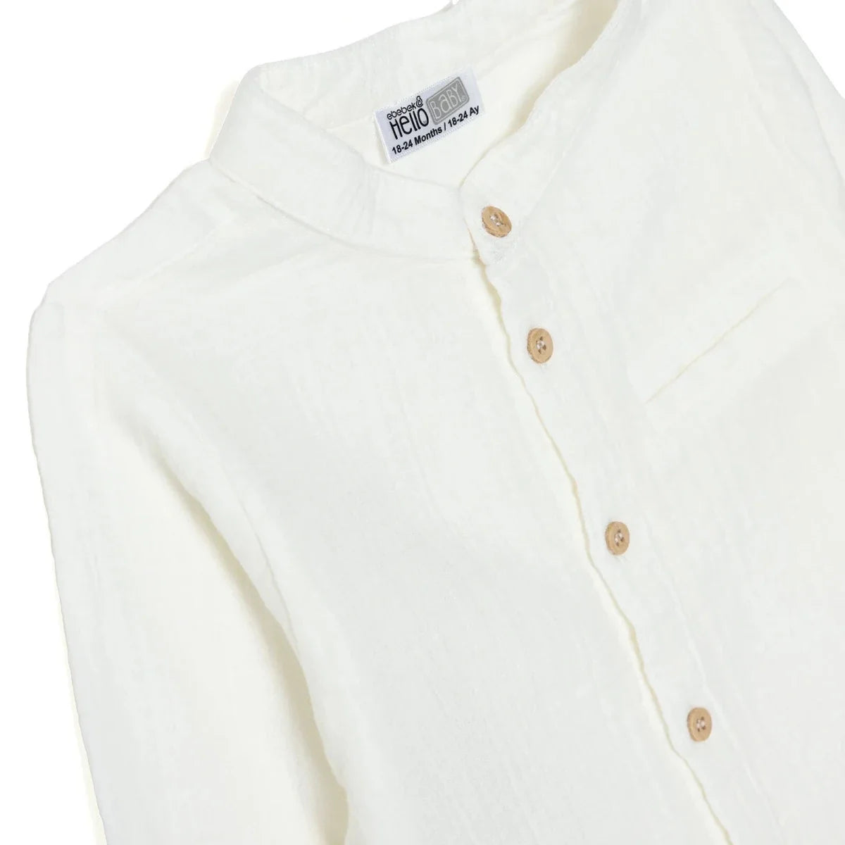 HelloBaby Grandad Collar Muslin Baby Shirt (6-9 Months to 4-5 Years)