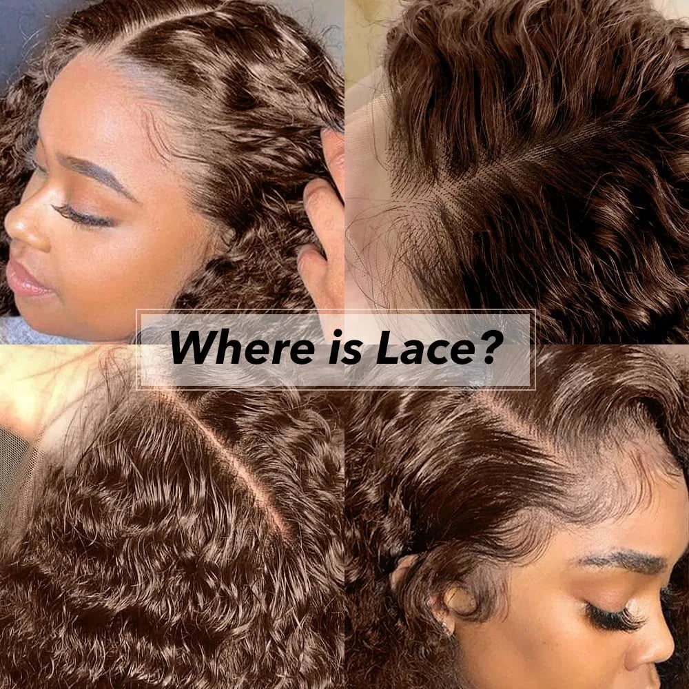 Deep Wave 360 Lace Front Wig Human Hair Chocolate Brown Pre Plucked with Baby Hair 250 Density Curly Glueless 24 Inch