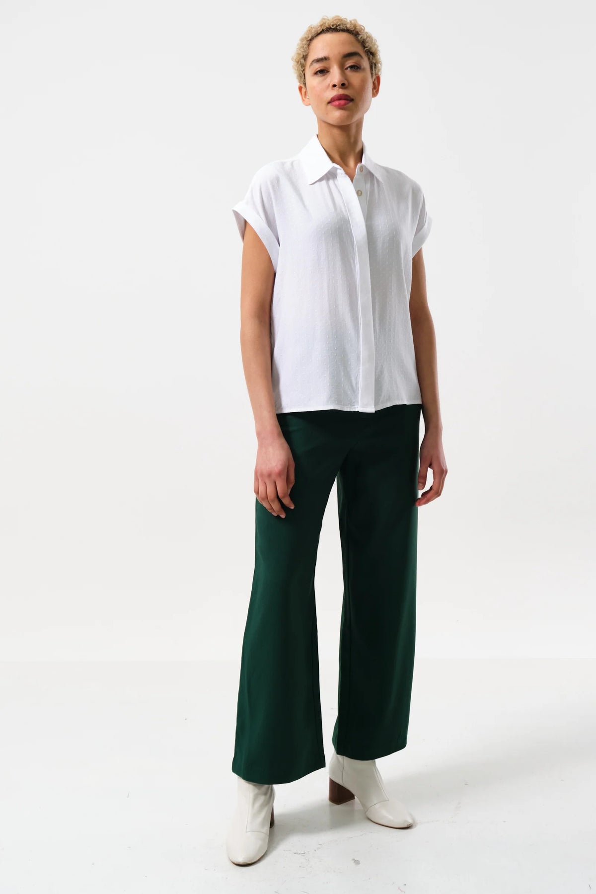 Abinaya Short Sleeved Shirt White