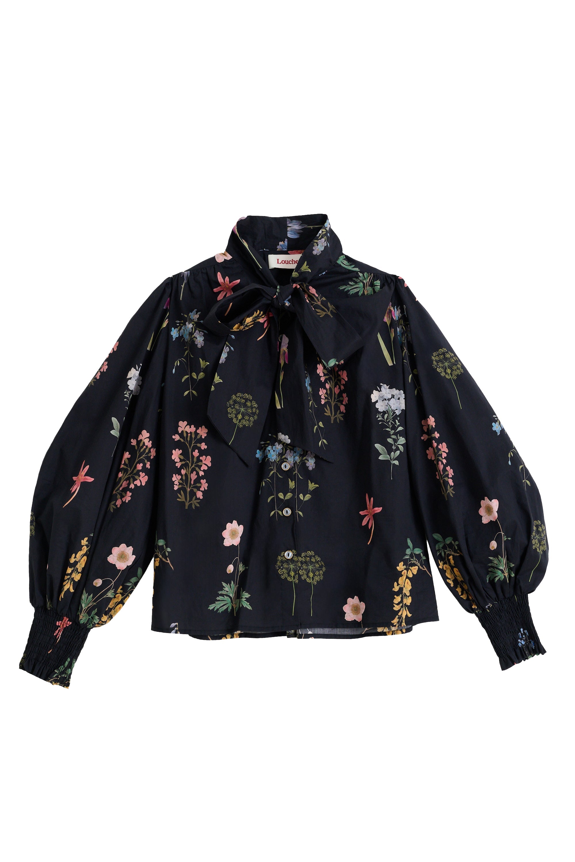 Aditi Flower Press Print Tie Neck Blouse - Multi Colour
