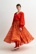 Agatha Rosechild Full Circle Midi Skirt - Apricot