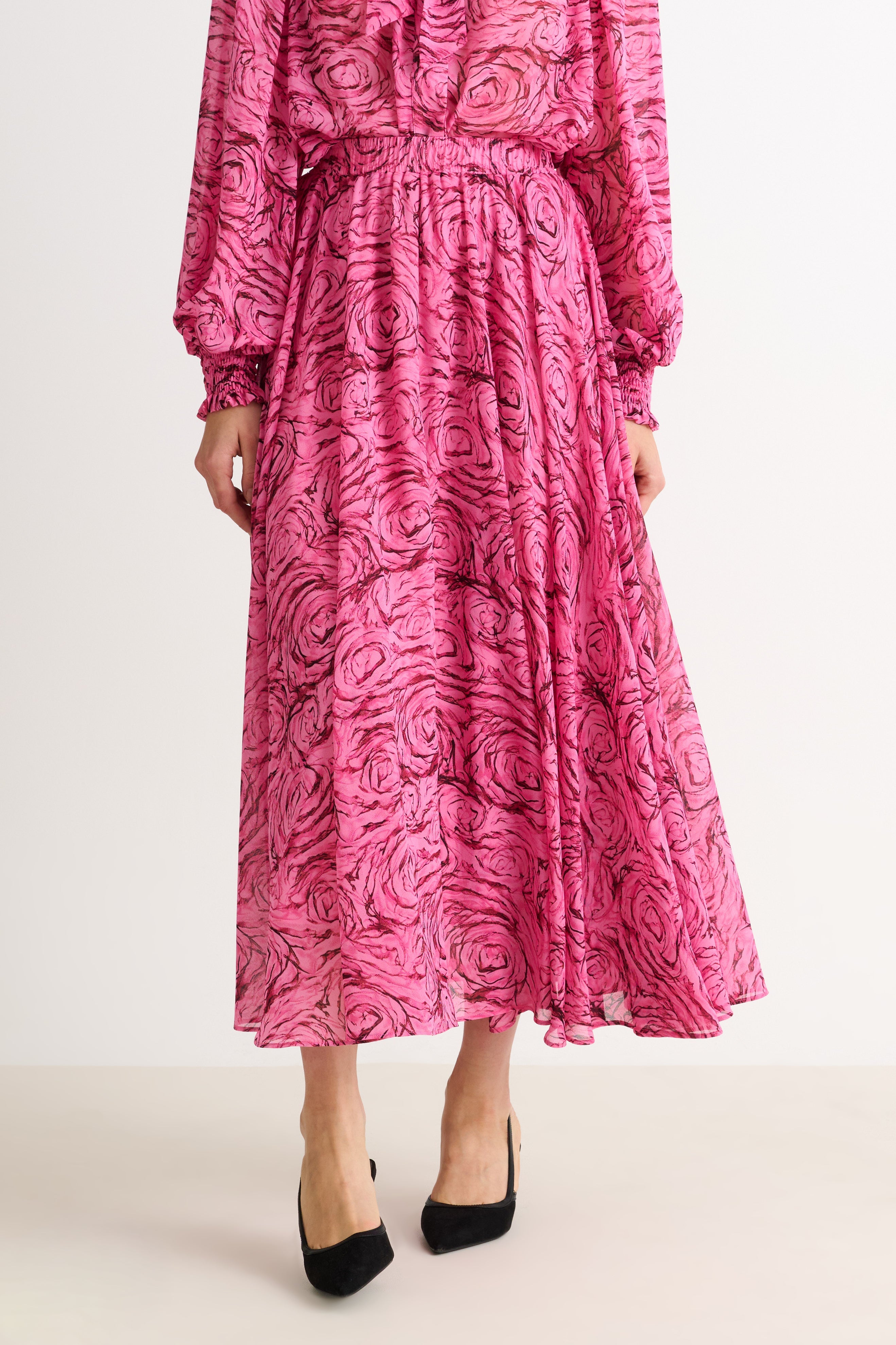 Agatha Rosechild Full Circle Midi Skirt - Pink