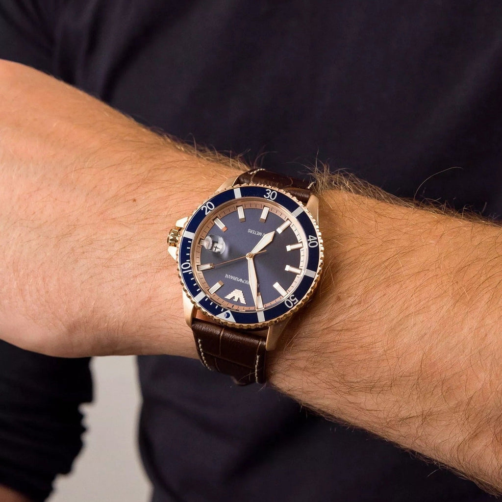 Emporio Armani AR11556 Men's Rose Gold Diver Watch